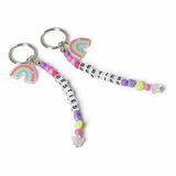 Flitzy rainbow beaded keyrings set of 2 - British product