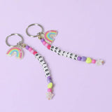 Flitzy rainbow beaded keyrings set of 2 - British product