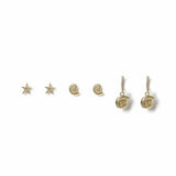 Argos Freedom Gold-Plated Starfish, Shell, Spiral Stud and Drop Earrings Set- Buy online at McGrocer