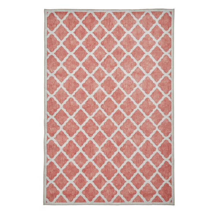 Think Rugs coral orange flatweave rug 76x150cm, UK version