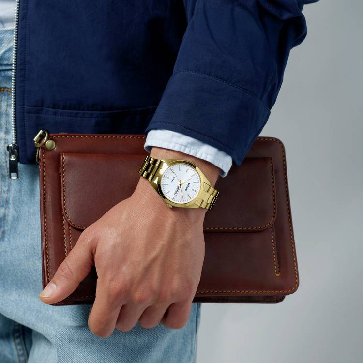 Lorus watch gold bracelet silver dial, imported from the UK