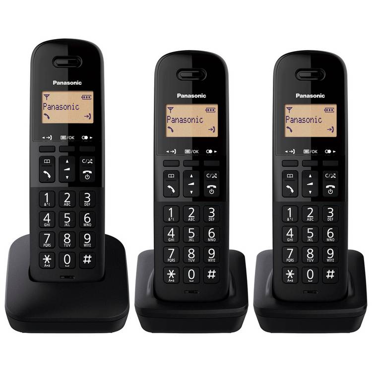 Panasonic cordless phone triple handset pack - British product