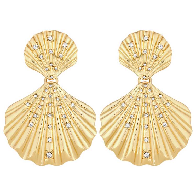 Lipsy gold plated oversized shell earrings, imported from the UK