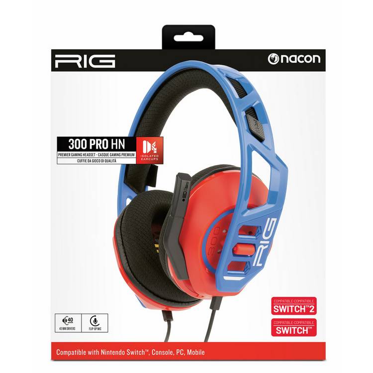 Nacon RIG 300 Pro HN gaming headset blue and red - British product