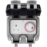 BG Electrical weatherproof timer socket 1 gang grey, UK version