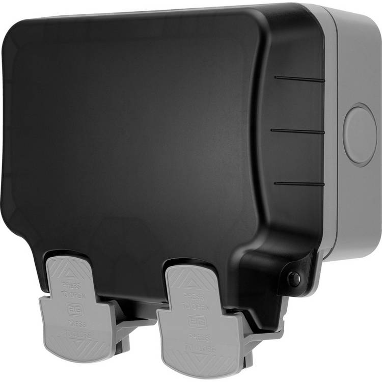 BG Electrical weatherproof timer socket 1 gang grey, UK version