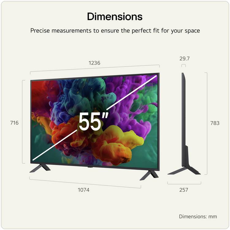 LG QNED85 Mini LED TV 55 inch (British brand)
