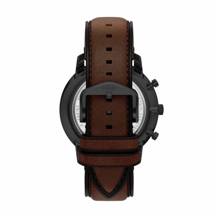 Fossil Neutra watch black dial brown leather strap, imported from the UK