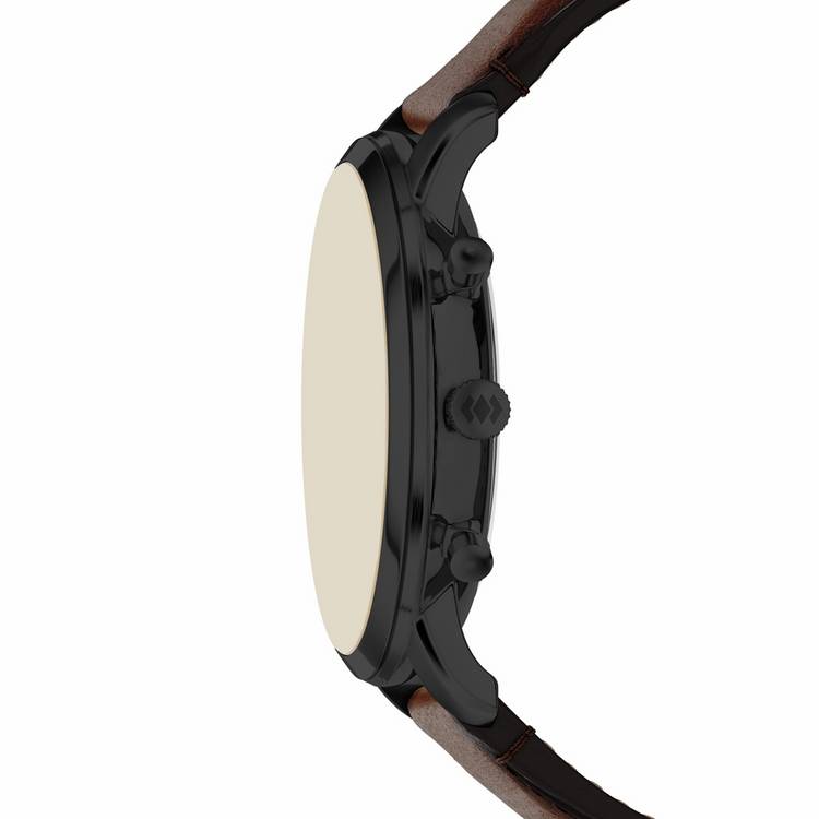 Fossil Neutra watch black dial brown leather strap, imported from the UK