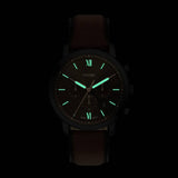 Fossil Neutra watch black dial brown leather strap, imported from the UK