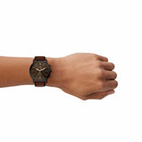 Fossil Neutra watch black dial brown leather strap, imported from the UK