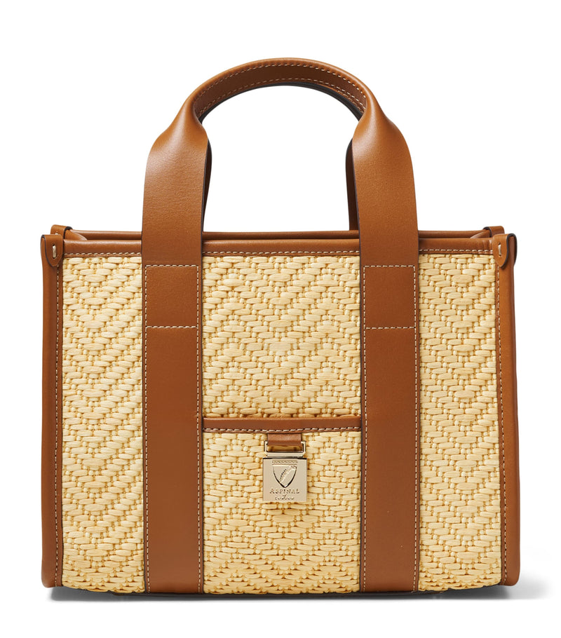 Aspinal of London Henley raffia tote bag - British product
