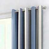Fusion Striped Eyelet Curtains Blue 117x137cm, UK version
