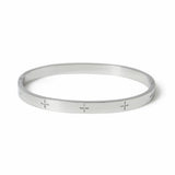 Uncommon Souls silver tone cross bangle 20cm - British product