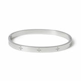 Uncommon Souls silver tone cross bangle 20cm - British product