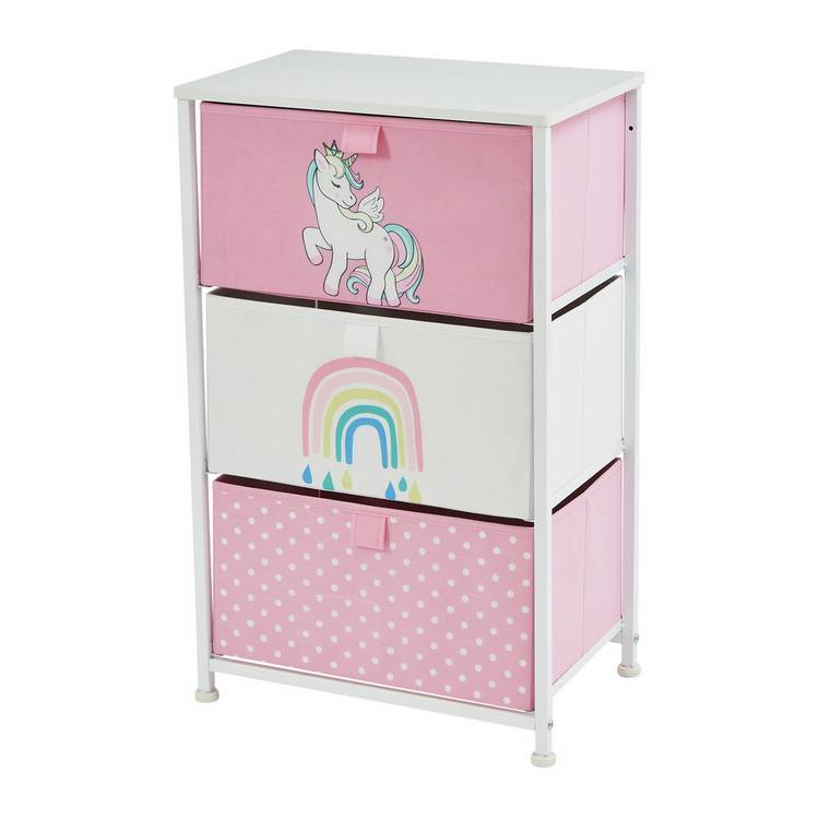 Liberty House Toys unicorn 3 drawer storage unit, UK version