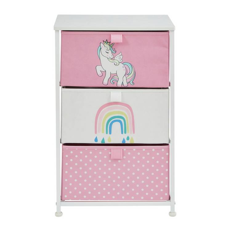 Liberty House Toys unicorn 3 drawer storage unit, UK version