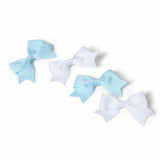 Flitzy blue and white bow clips pack of 4 (British brand)