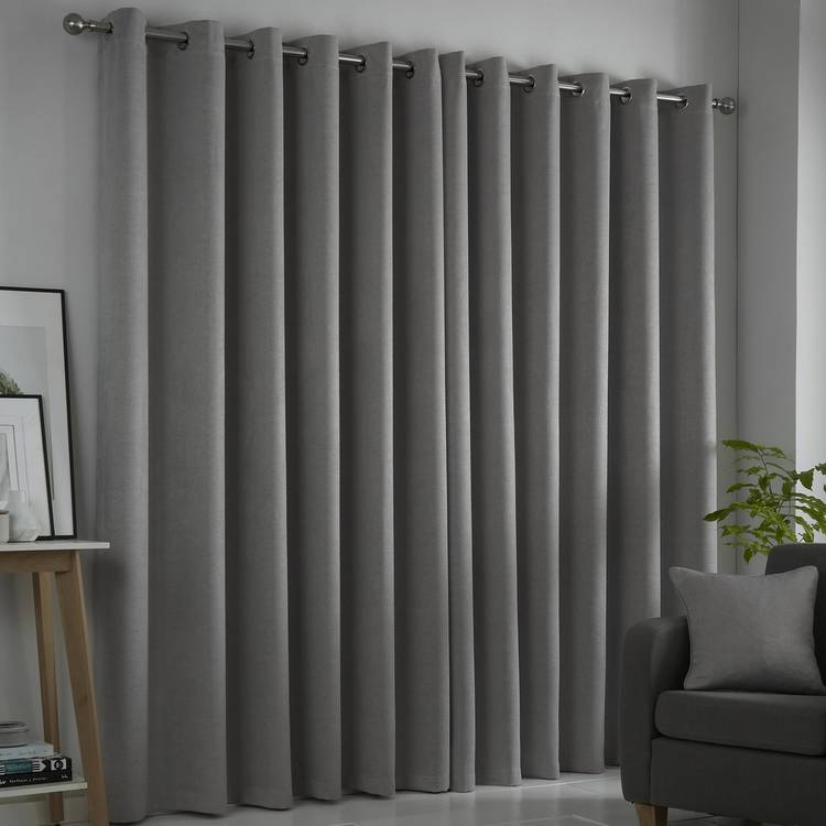 Fusion dim-out curtains silver 117x137cm, imported from the UK