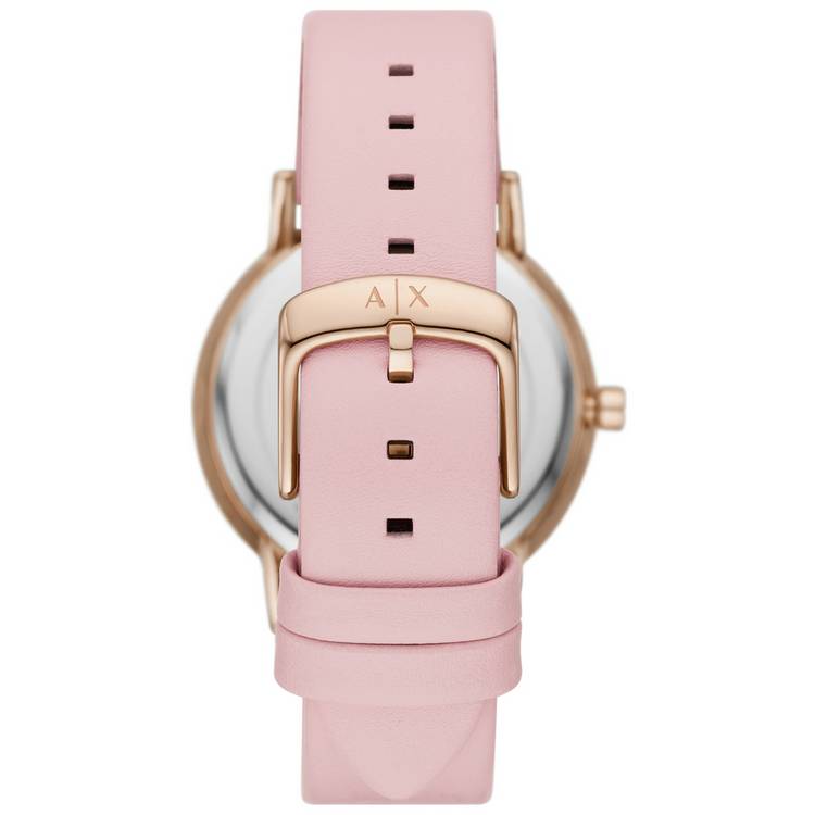 Armani Exchange watch and bracelet set pink leather, imported from the UK
