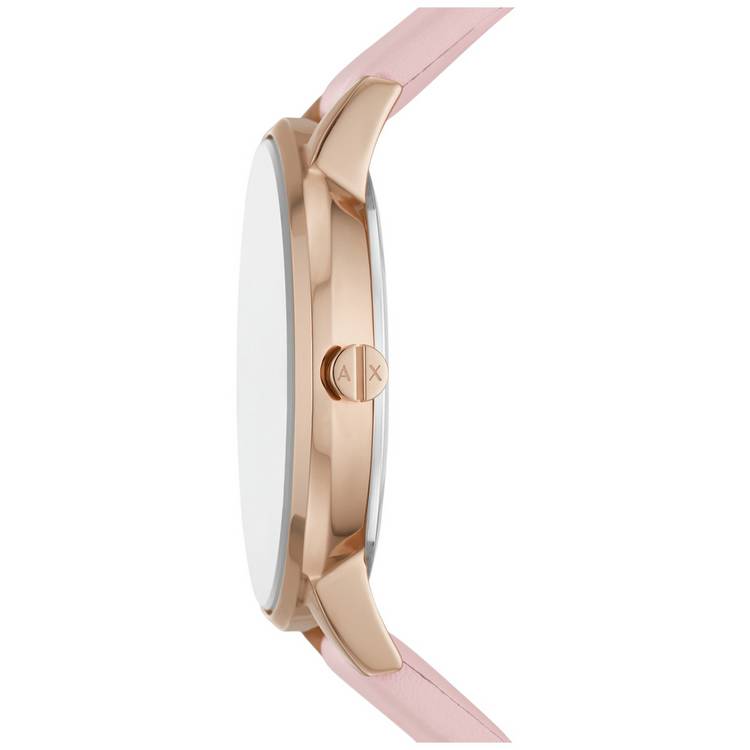 Armani Exchange watch and bracelet set pink leather, imported from the UK