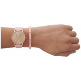 Armani Exchange watch and bracelet set pink leather, imported from the UK