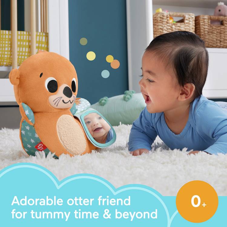 Fisher-Price 2in1 Rockin' Tummy Time Otter plush sensory toy, UK version