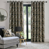 Argos Laurence Llewelyn-Bowen Paradise Palm Leaf Eyelet Curtains - Black - 117x137cm- Buy online at McGrocer