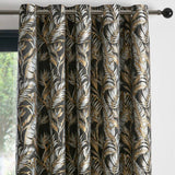 Laurence Llewelyn-Bowen Paradise Palm curtains black gold 117x137cm - British product