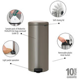 Brabantia 30-litre pedal bin platinum (British brand)