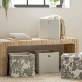 Argos Argos Home Set of 4 Squares Boxes - Grey & Floral- Buy online at McGrocer
