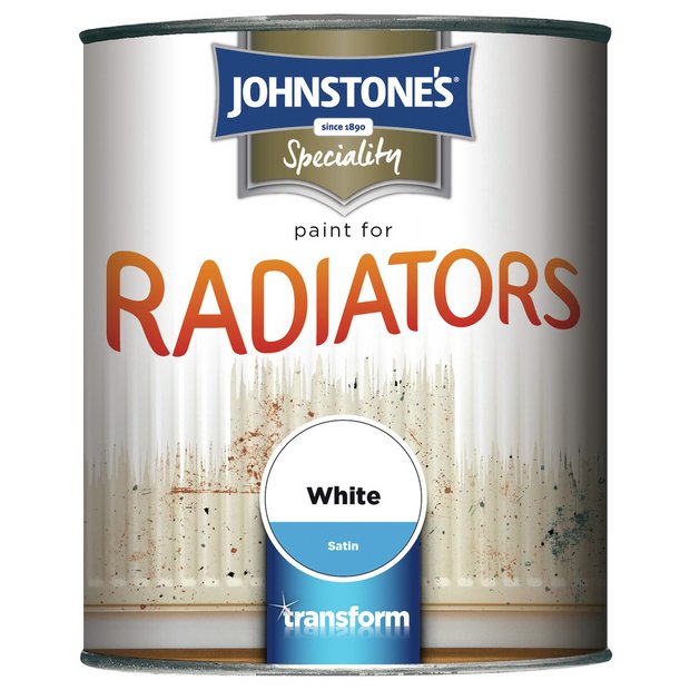 Johnstone's radiator paint satin brilliant white 750ml, imported from the UK