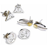 Argos Harry Potter Silver Colour Stud Earrings Set of 3- Buy online at McGrocer