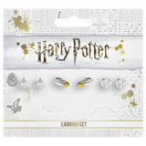 Harry Potter silver stud earrings set of 3 - British product