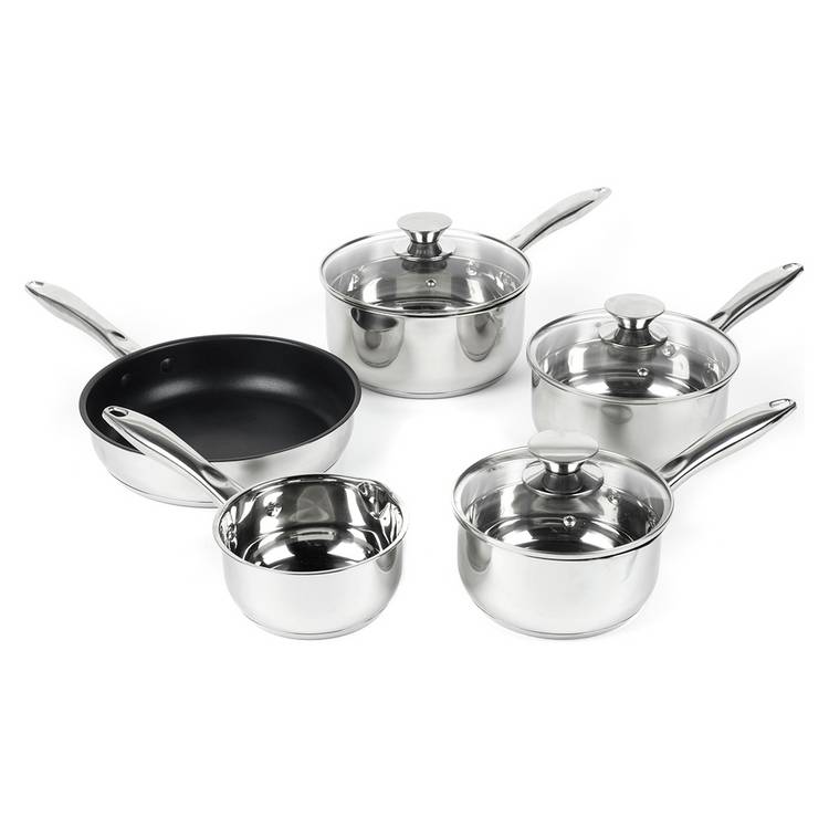 Russell Hobbs 5 piece stainless steel pan set (British brand)