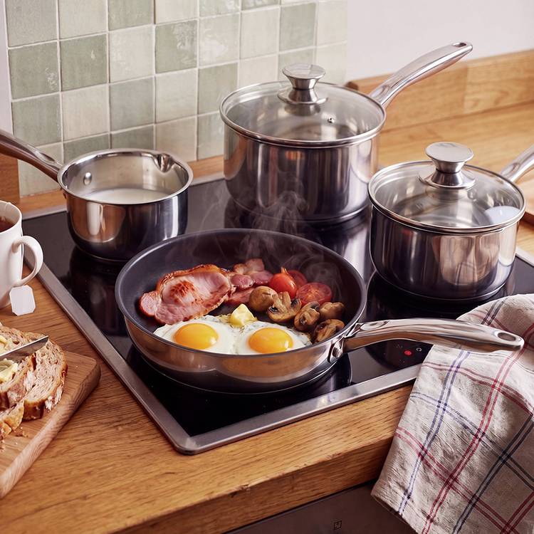 Russell Hobbs 5 piece stainless steel pan set (British brand)