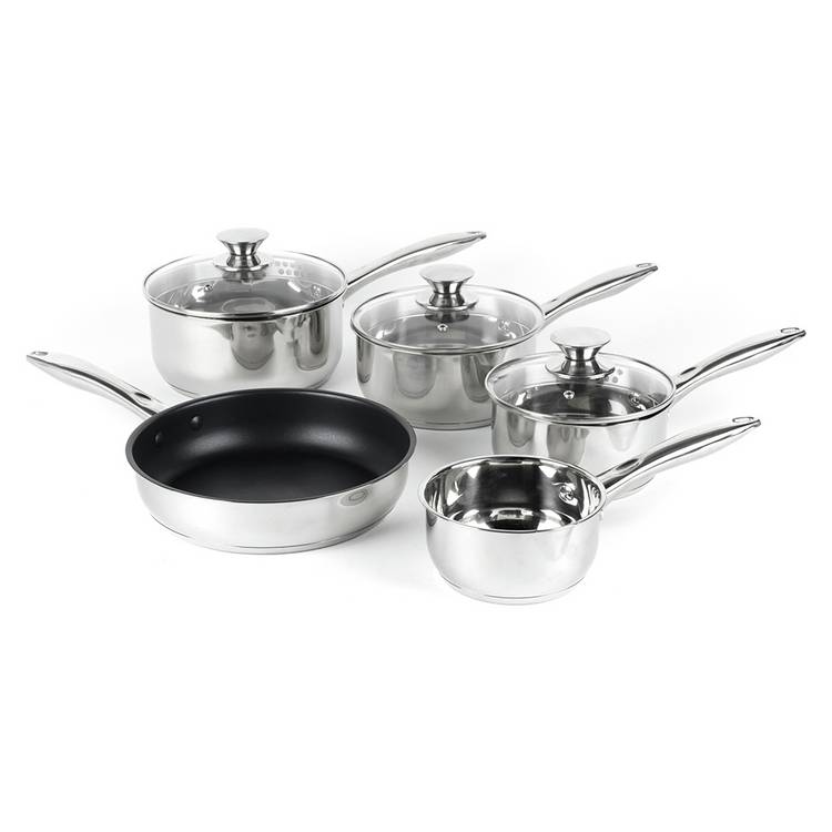 Russell Hobbs 5 piece stainless steel pan set (British brand)