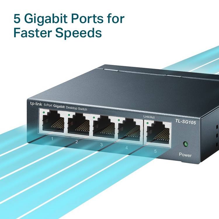 TP-Link TL-SG105 5 port gigabit network switch (British brand)