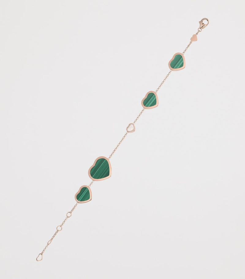 Chopard Happy Hearts bracelet rose gold malachite diamond, UK version