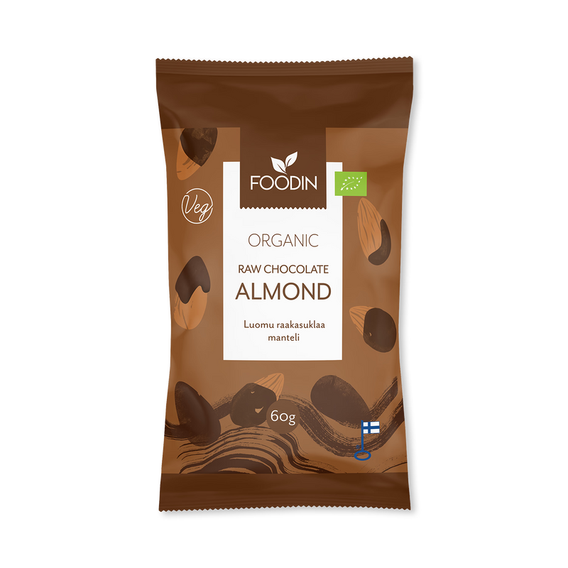 Organic raw chocolate coated almonds multipack 480g - British product