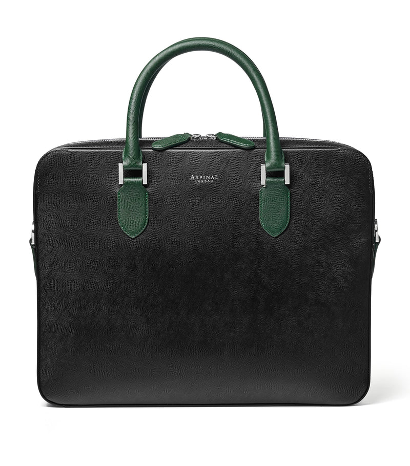 Aspinal of London slim leather Shield briefcase (British brand)