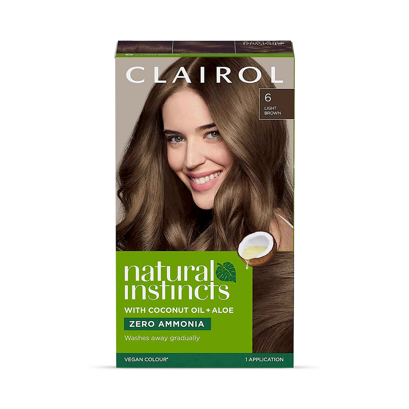 Clairol Natural Instincts Light Brown 6 hair dye - British product