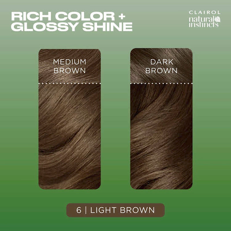 Clairol Natural Instincts Light Brown 6 hair dye - British product