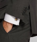 Tateossian cufflinks with square gear design, imported from the UK