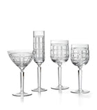Ralph Lauren Home Hudson Plaid white wine glass, imported from the UK