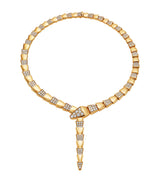 Harrods Bvlgari Yellow Gold and Diamond Serpenti Scaglie Necklace- Buy online at McGrocer