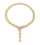 Bvlgari yellow gold and diamond Serpenti Scaglie necklace - British product