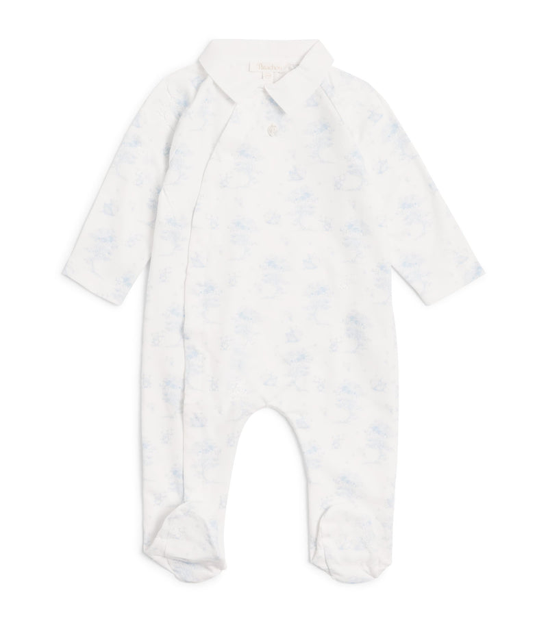 Patachou stretch-cotton printed all-in-one 1-24 months, imported from the UK