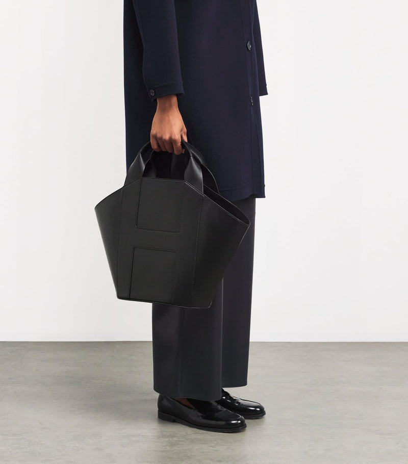 Harrods leather tote bag with H trim, UK version
