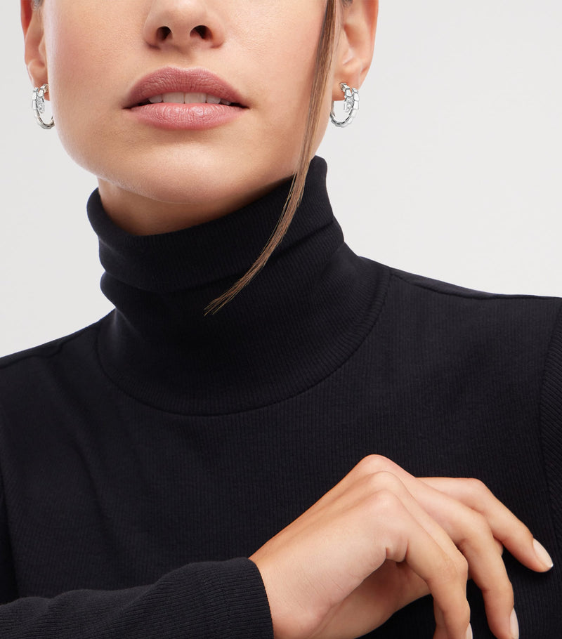 Bvlgari Serpenti Viper hoop earrings in white gold with diamonds, UK version